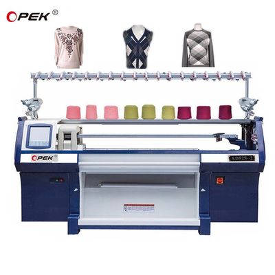 Voll Jacquard-Einzelfahrzeug-Drei-System-Full-Automatische Flachstricktechnologie
