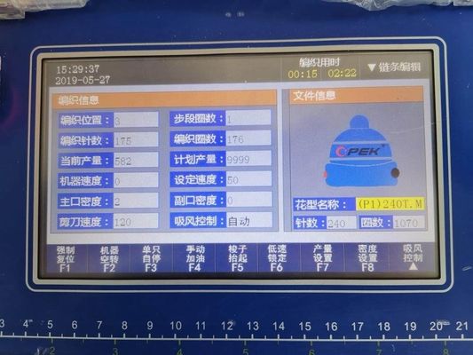 9inches OPEK 365 Kreislaufstrickmaschine für Jacquard-Hüte und Schals Geschwindigkeit 90-120 RPM