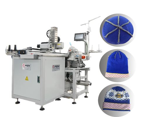 Vollautomatische gestrickte Beanie Hut Kopf Overlock Nähmaschine für 300-400pcs/Stunde