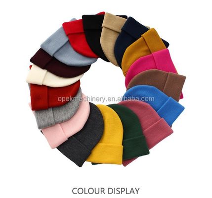 Ribbed Knit Candy Color Kids Gemütliche Beanie Hats mit automatischer und nahtloser Technologie