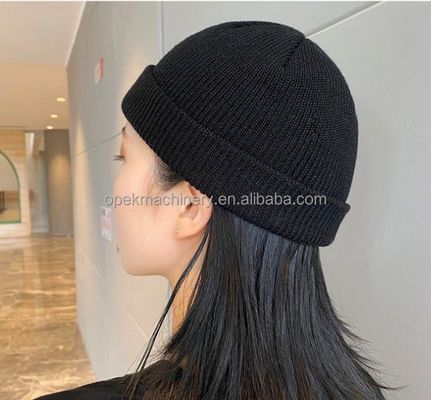 Warp Knitting Style OPEK 2024 Hip Pop Fashion Ribbed Beanie Maschine mit 80 RPM Geschwindigkeit