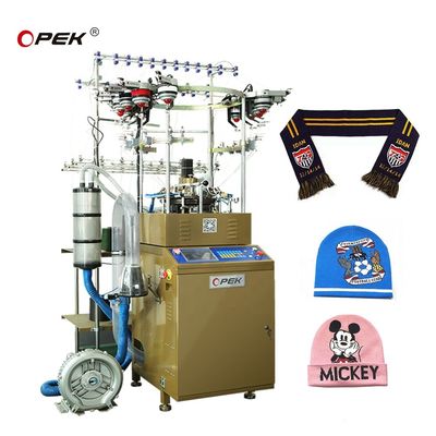 OPEK Nahtlose Rippenmanschette Rundkappen Hut Schal Strickmaschine mit vollautomatischem Alarm