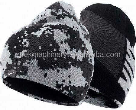 Gelbe Jacquard Cap Produktion OPEK Muslim Cap Strickmaschine mit vollem Automatik-Alarm