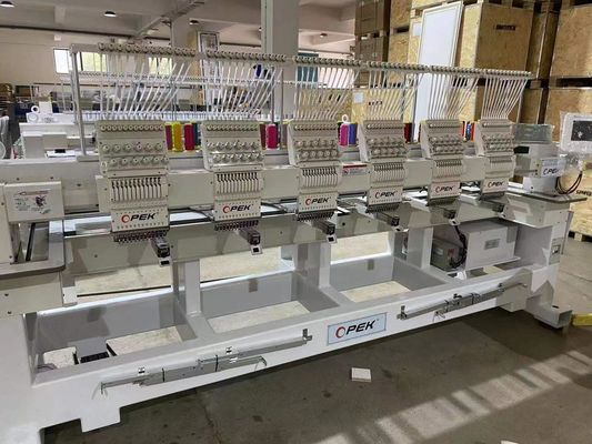 6 Köpfe 1200 Rpm Computergestützte Stickmaschine mit KOBAN Rotationshaken und Kappenantrieb