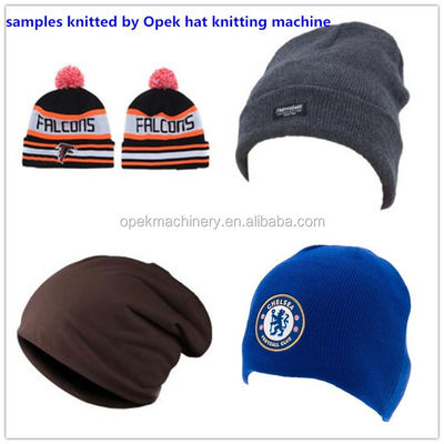 1 W OPEK Hochgeschwindigkeits Jacquard Hut Strickmaschine Automatisches Schmieren für nahtlosen Betrieb