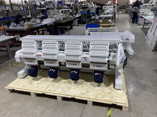 2 Kopf Computergestützte Stickmaschine für Kappenbekleidung Flachstickerei hoher Wettbewerb