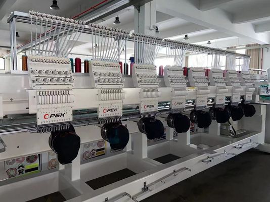 Opek 8 Kopf Stickmaschine mit 500 mm Kopfintervall und 60*60 cm Arbeitstischgröße