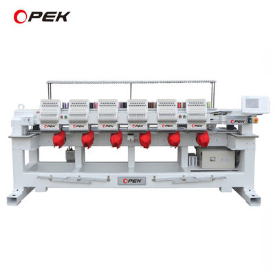 2000W OPEK 6 Kopf Industriecomputer Stickmaschine für T-Shirt Hut Flachbekleidung