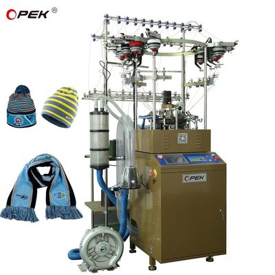 Voll automatischer Alarm Kreislauf Strickmaschine für Schal Kappen Hüte Produktion zu Hause
